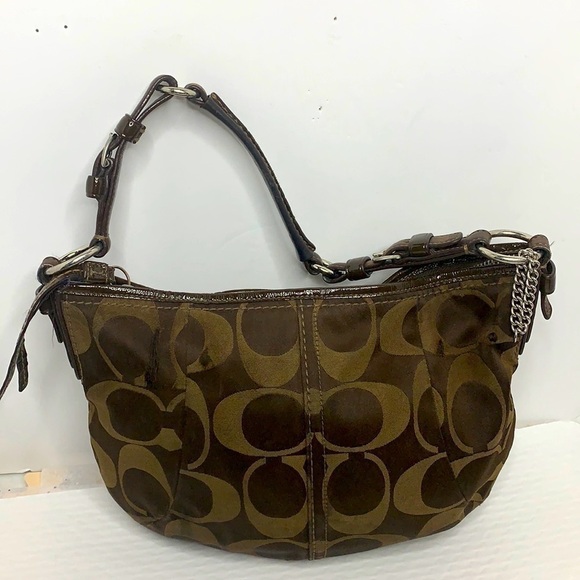 COACH SOHO SATEEN SIGNATURE HOBO 12675 - Picture 1 of 9